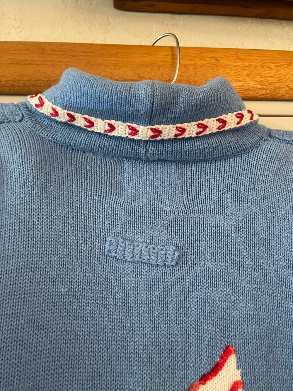 Vintage Storybook Knits Baseball US Flag  Sweater, Size Large - Picture 8 of 8